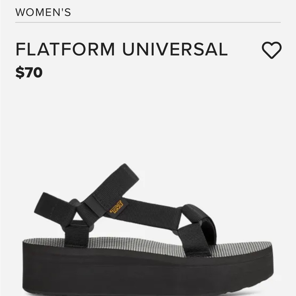 Size 5 black platform Tevas